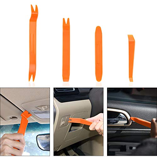 flintronic 12 Teilig Auto Zierleistenkeile, Demontage Werkzeug Innenraum Verkleidung Set, Türverkleidung Werkzeug für Fahrzeug Innen Verkleidung Reparatur Zierleisten Keil Clip Löser