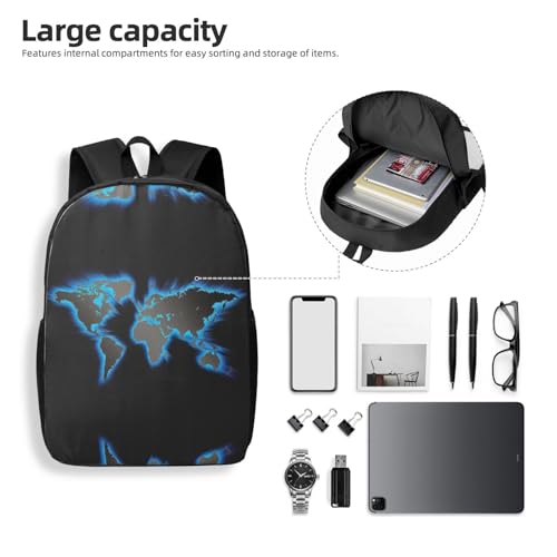 Mochila ligera EdWal para viaje y campus con diseño de mapa mundial 6
