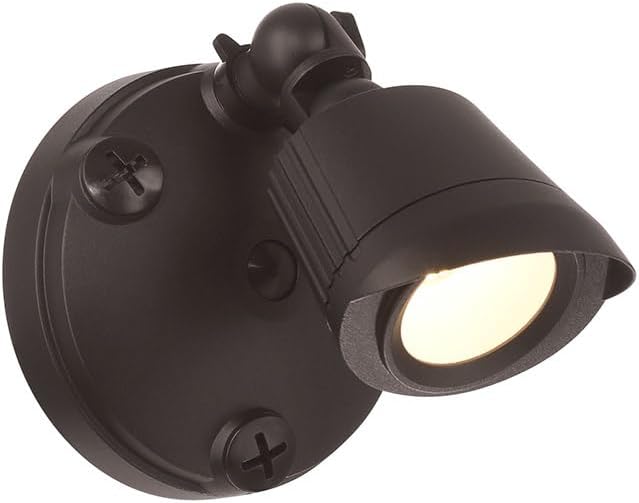 Savoy Lighting Assets 4-FLOOD-A1-3000K-BZ Outdoor Single Flood Light, Integrated LED 11 Watt, 5" H x 5" W, Bronze