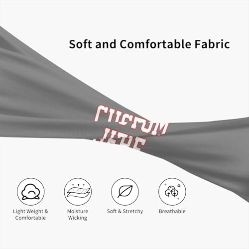 Image of Custom Sports Headband Custom Sweatband Bandana Add Your Image Logo Text Number. Bulk Custom Men Or Women Moisture Wicking Ventilate Elastic Headband
