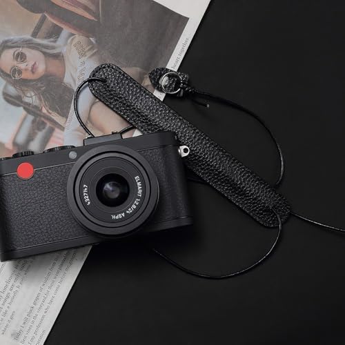 Image of Vintage Ultra-Thin Genuine Leather Camera Lanyard Cowhide Rope Neck Strap for Fujifilm X100VI X-HALF For Ricoh