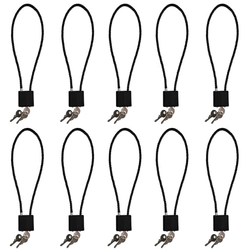 TaShow Gun Locks, 10 Pcs Heavy Duty Steel Gun Lock Cable with Covered Body and Universal Fit, Cable Locks with Keys and Unauthorized Protection for Most Pistols, Rifles, Short Guns, and Airsoft Guns