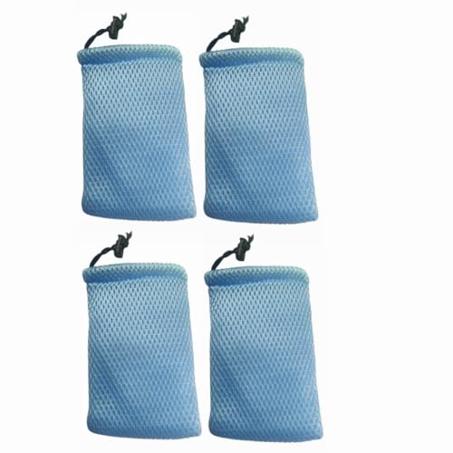 Nylon Mesh Drawstring Bag, Small Storage Pouch String Bags Blue 10 x 15cm/6 x 4Inch 8Pcs