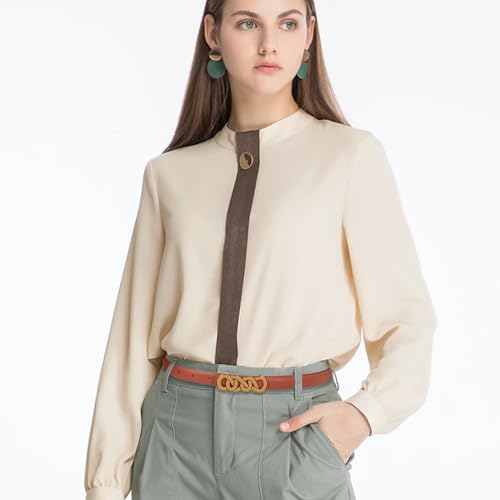 Image of Aurolran Women's Fashion Classic Metal Buckle Leather Belt with Jeans Dress