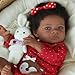 SCOM Reborn Baby Dolls Black Girl - 20 Inch African American Realistic Newborn Girl Doll, Lifelike Weighted Soft Body, Christmas Birthday Gift for Kids Age 3+