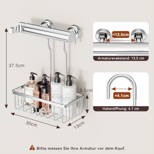 Étagère De Douche Sans Perçage, Panier Suspendu Support Gel Douche SUS304 – vue 5