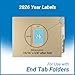 2026 Year Stickers, Doctor Stuff 2026 Chart Stickers, Light Blue Color Coded, Data File Style, USA Made Year Labels for End Tab File Folders, 500/Roll, 1 Roll, 15/16