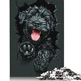  Puzzle da 1000 pezzi per adulti, puzzle quadrati con Terrier nero russo, per adulti e adolescenti, puzzle in legno, decorazioni artistiche per la casa, 1000 pezzi (75x50 cm)