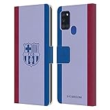 Sistema de cierre magnético Head Case Designs Licenciado Oficialmente FC Barcelona Lejos Kit Escudo 2021/22 Carcasa de Cuero Tipo Libro Compatible con Samsung Galaxy A21s (2020)