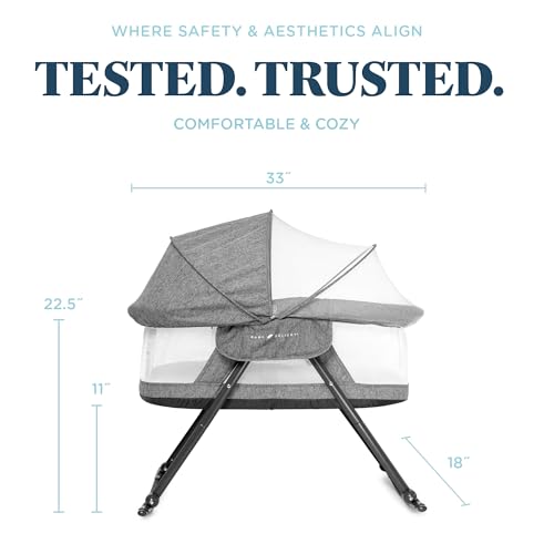 Baby Delight Slumber Deluxe Rocking Bassinet, Portable Baby Bassinet, Removable Canopy, Charcoal Tweed by Baby Delight - Image 4