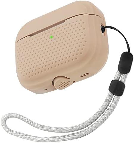 Silicone Case for AirPods Pro 2nd Generation 2022 with Hand Strap,Liquid Silicone,Dustproof (Milk Tea)