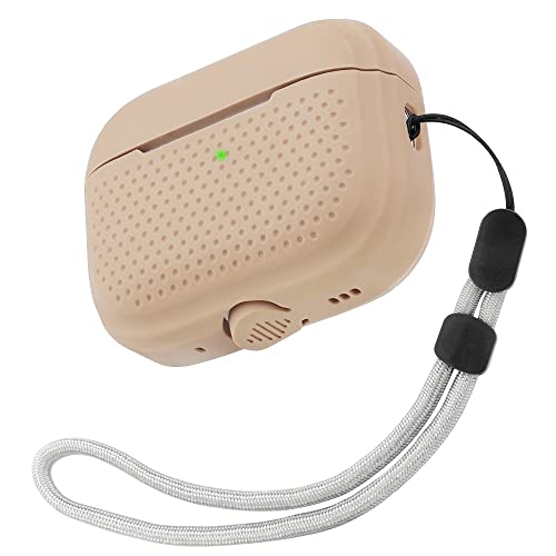 Silicone Case For Airpods Pro 2Nd Generation 2022 With Hand Strap,Liquid Silicone,Dustproof (Milk Tea) #TOP3