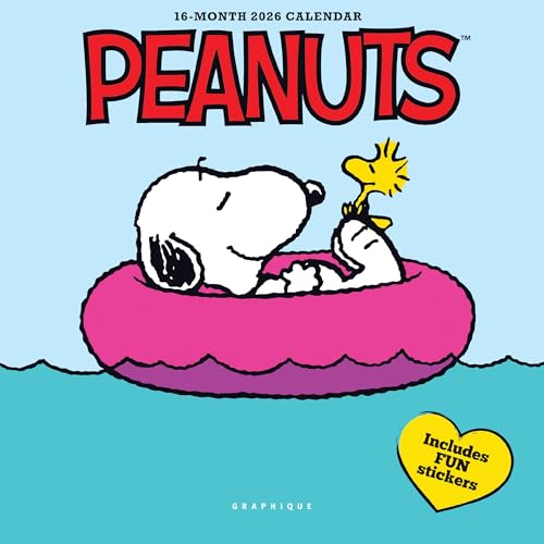 Graphique 2026 Peanuts Mini Wall Calendar | 7 x 7 | Thick Paper | Home & Office Organizer | Large Monthly Grid | 3 Languages & Marked Holidays | 4 Month Preview Page for 2027