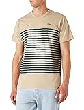 Cuello redondo acanalado G-STAR RAW Camiseta Placed Graphic, Multicolor (Westpoint Khaki/Nitro Stripe 336-d196), L para Hombre