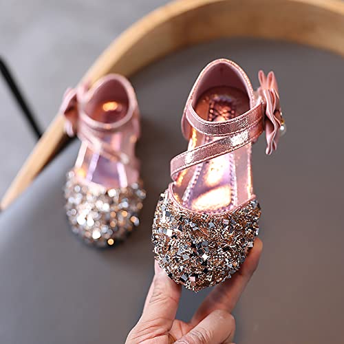 Toddler Sandals Girl, 1-12 Years Infant Kids Baby Girls Pearl Crystal Bling Bowknot Single Princess Shoes Sandals2