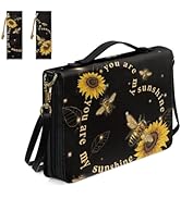 Coldinair Sunflower Bee Bible Cover Bible Case with Book Marker,PU Learher Bible Bag,Bible Covers...