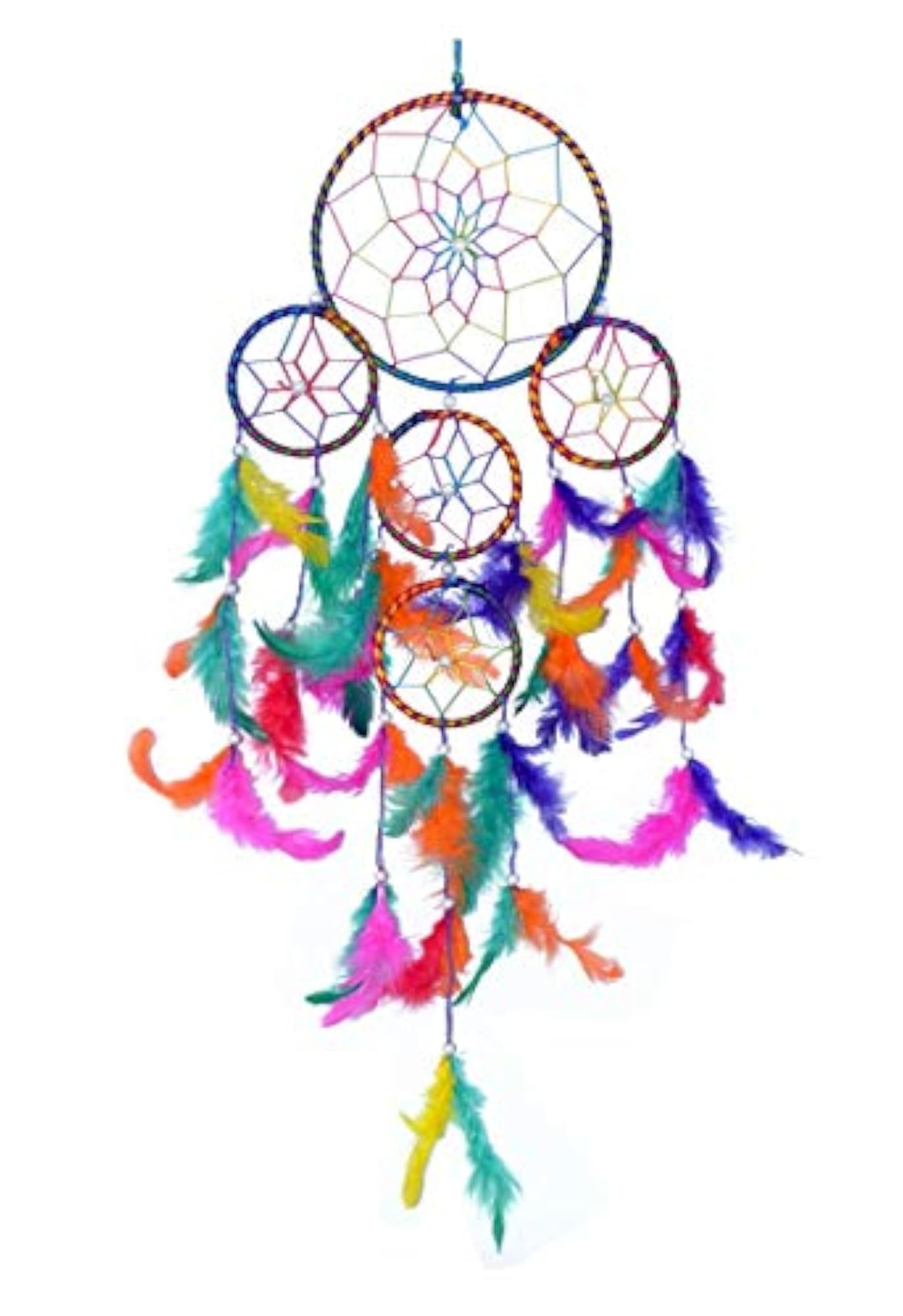 Dream Catcher 5 Rounds Multicolor Wall Hanging Combo, Pack of 2