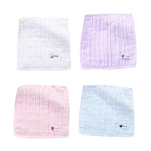 Serviettes éponge carrées Vaguelly pour enfants - Lot de 8 lingettes douces
