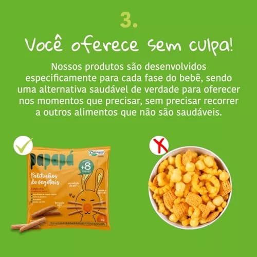 Kit 16 Biscoito Orgânico Papapá Cenoura e Grão-de-Bico 20g