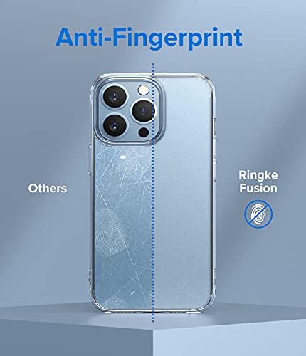 Ringke Fusion [Anti-Fingerprint Technology] Compatible With Iphone 13 Pro Max Case, Protective Sturdy Back Shockproof Tpu Bumper Translucent Smudge Proof Cover For Women, Men - Matte Clear #TOP2