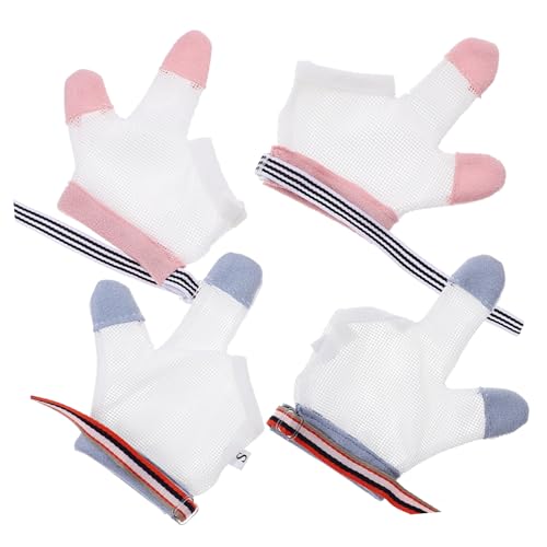 FRCOLOR 2Pairs Finger Stop Gloves Skin Friendly Thumb Finger Protectors for Breathable Comfortable for Thumb Prevention Includes Options