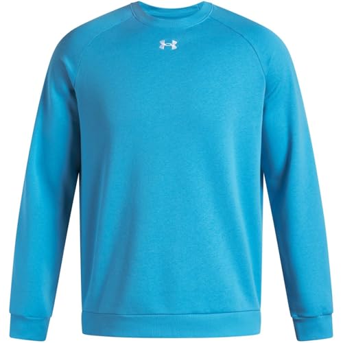 Under Armour Felpa da Uomo Rival Fleece Crew, (452) Blu Etere/Bianco, XL