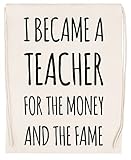 luxogo i became a teacher for the money and the fame borsa da palestra beige con coulisse unisex drawstring bag gym