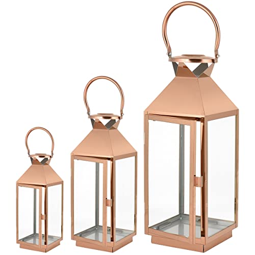 Laterne 3er Set XXL Gartenlaterne Metall Windlicht Laternen...