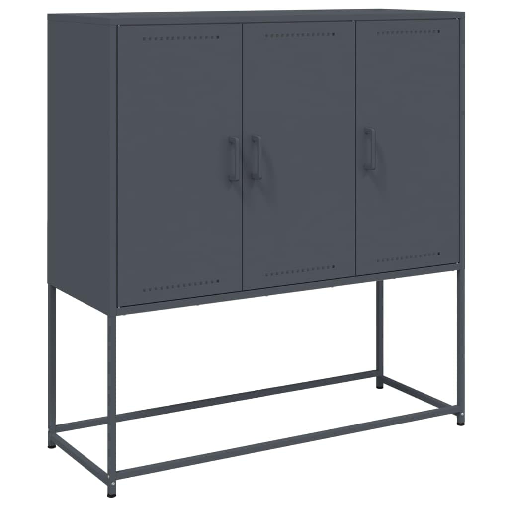 Armadio alto in acciaio, colore antracite, 100,5 x 39 x 107 cm