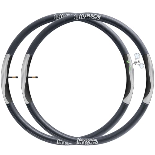 2-PCS 700C Self-Sealing Bike Tubes 700x35C 700x38C 700x40C 700x42C AV48mm Automatic Repair, Puncture Resistant Compatible with 700x35C/36C/38C/40C/42C/43C Heavy Duty Bicycle Tire Tubes Schrader Valve
