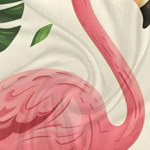 Flamingo Tropical Palm Leaf Square Silk Scarf for Women Lightweight Head Scarf Neck Scarf Hair Wrap for Spring Summer Fashion Accessory 23.6 x 23.6 Inch3