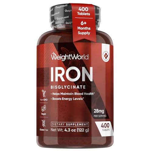 Iron Tablets 14mg - 365 Tablets (1 Year Supply) - Iron Health Support Supplement, For Immune System, Blood, Tiredness And Fatigue, Vegan & Keto Friendly High Strength Best Active Iron Pills