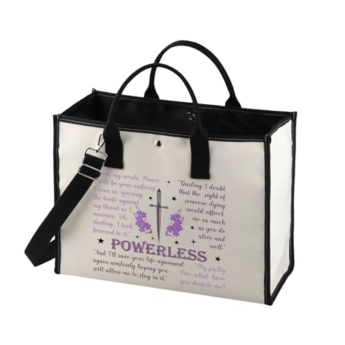 MNIGIU Powerless Book Inspired Gift Special Edition B-ook G-ift -Powerless Tote Bag P-owerless Lovers Gift For B-ook Nerds (POWER TB)