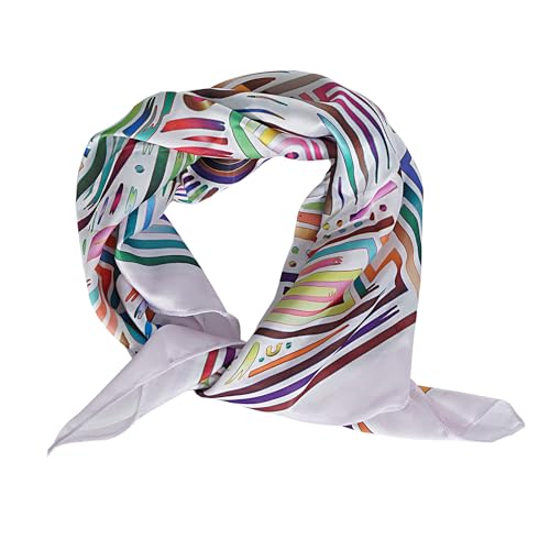 Silk Scarf -27'' x 27''- Lightweight Necke and Head Women Small Square Digital Printed Scarves