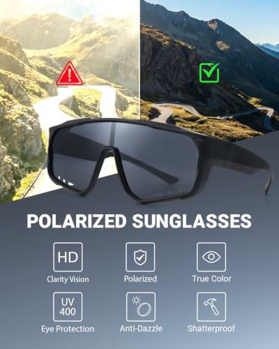 Image of Polarized Fit Over Sunglasses, UV400 For Driving Cycling Fishing | Lightweight 25g, Anti Glare Glasses