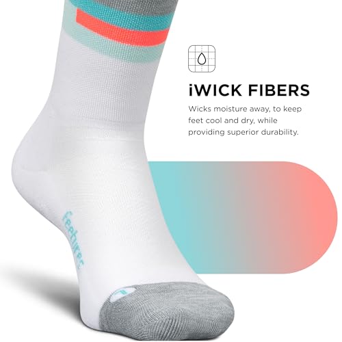 Image of Feetures Elite Light Cushion Mini Crew Sock - Sport Sock with Targeted Compression