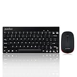 Perixx Periduo-712B Wireless Mini Keyboard and Mouse Set, Black, US English Layout