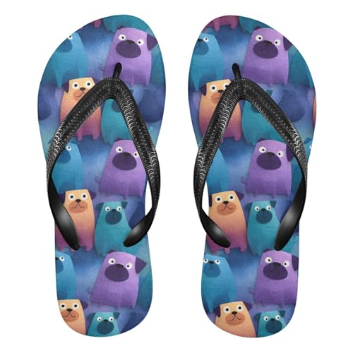 Flip Flop Sandals Watercolor Cute Dog Print for Women Men Beach Outdoor XS