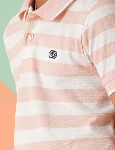 Image of Amazon Brand - Symbol Boys Cotton Rich Striped Polo Tshirt | Collar Tshirts | Half Sleeves | Regular Fit