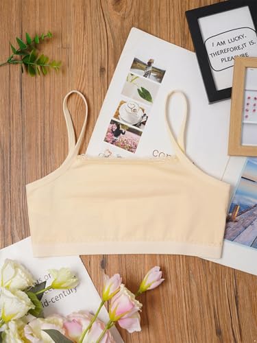 Kids Girls Spaghetti Strap Camisole Sports Bra Casual Underwear Cami Bra Basic Solid Color Crop Tank Top4