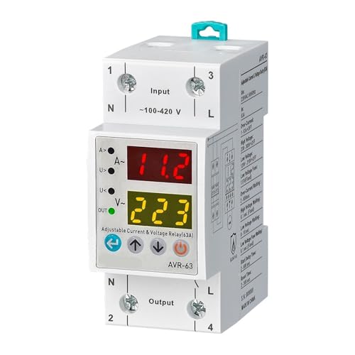 AVR-XX Dual Display Adjustable Voltage and Over-Current Protection Relay 40A 63A 1Pcs(63A)