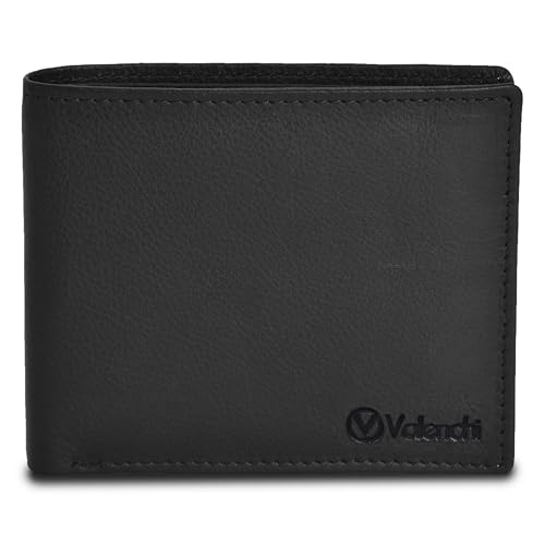 VALENCHI Leather Wallet For Men - RFID Blocking Wallet For Men - Slim Bifold Men's Wallet (Black Nappa)