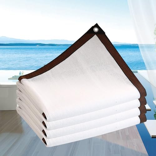 White Shade Cloth for Plants 2.5x7m (8.2x2.3ft) - 85% Sunblock Shade Netting for Garden Pergola & Greenhouse - Breathable Privacy Awning Mesh Tarp with Grommets
