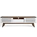Modway Render Mid-Century Modern Low Profile 59 Inch TV Stand in Walnut/White