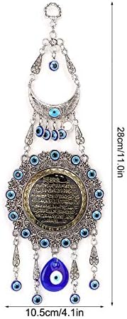 Hztyyier Hamsa Wall Decor Turkish Blue Evil Eye Ornament Amulet Delicate Blue Glass Pendant Home Lucky Protection Wall Hanging Decor