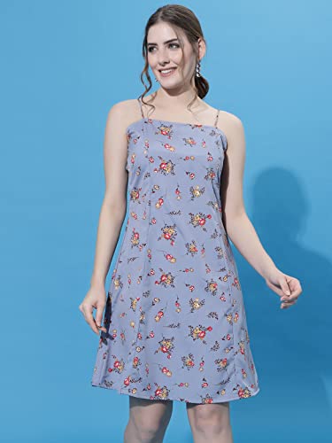 Image of OOMPH! Women A-Line Floral Mini Dress Western, Off Shoulder, Slip On