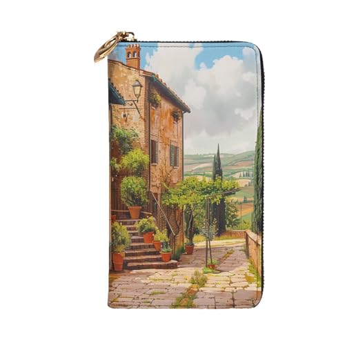 Italy Tuscan Printed Long Wallet for Women Men Cute PU Leather Wallet with Coin Purse and Credit Card Holder2