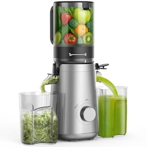Juicer Machines, 5.8″ Wide Feed Chute Cold Press Juicer for Whole Vegetables & Fruits, High Juice Yield, BPA Free (Slivery)
