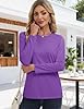 TACVASEN Ladies T Shirts Crew Neck Basic Tops Women Full Cotton T Shirt Cotton Jogging Tops for Women UK, Light Purple, XXL #2