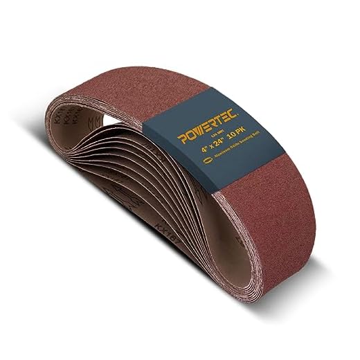POWERTEC 110010 4 x 24 Inch Sanding Belts | 120 Grit Aluminum Oxide Sanding Belt | Premium Sandpaper For Portable Belt Sander – 10 Pack